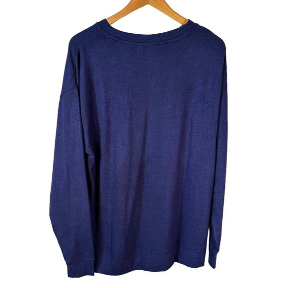 BP Nordstrom New Womens Long Sleeve Crew Neck Thin Sweater Blue M Casual Preppy - Picture 2 of 8